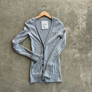 Hollister Y2K Gray Cardigan Sweater Women Size S Small